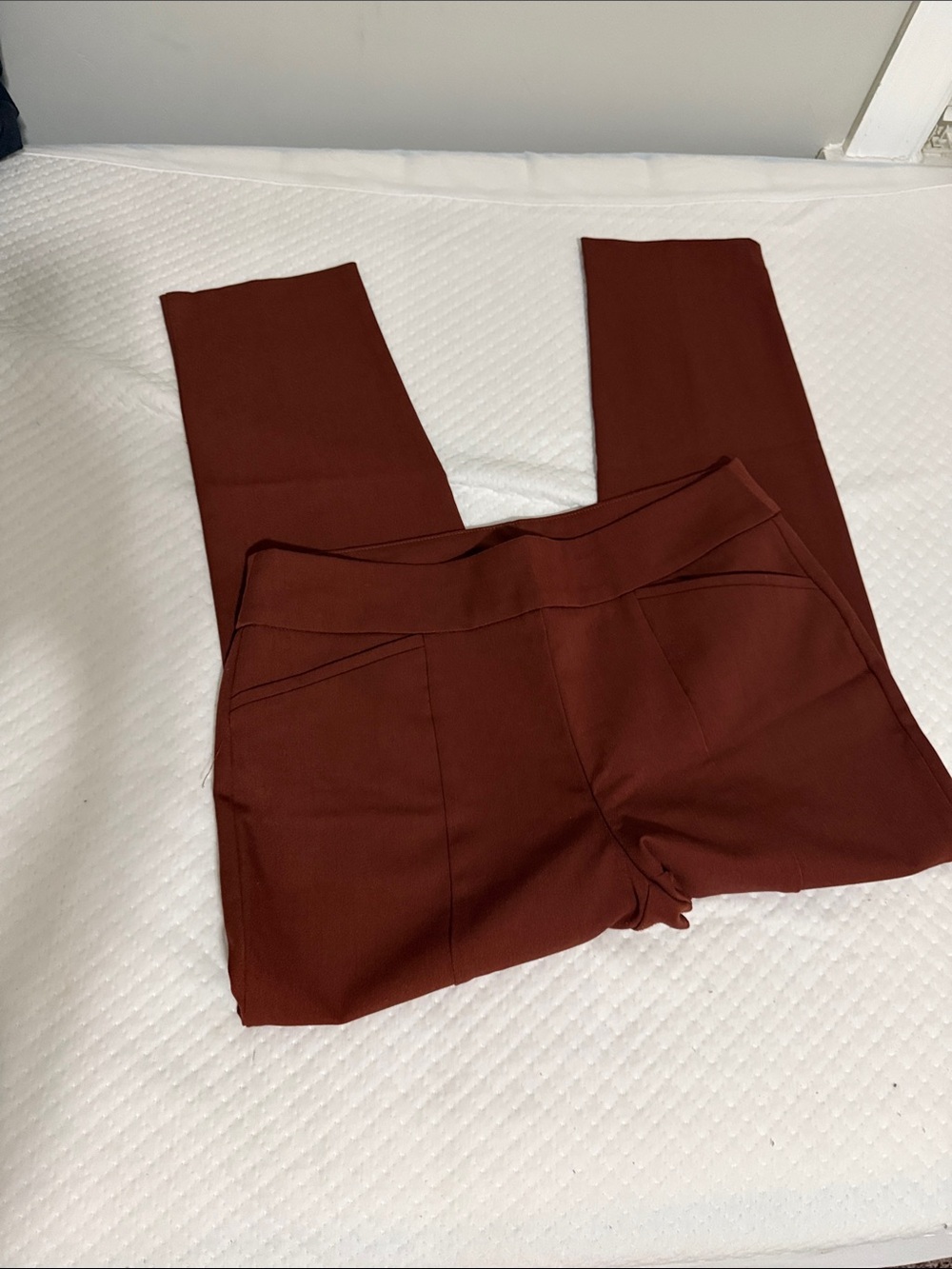 Chico's Straight-Leg Pants in Deep Rust